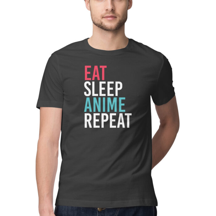Eat Sleep Anime Repeat Typography