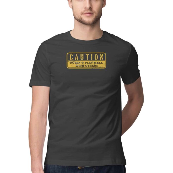 CAUTION DOSENT PLAY WELL WITH OTHERS ⚠️😂 - Funny T-shirts with Sarcastic Sayings for Men and Women in India 🇮🇳