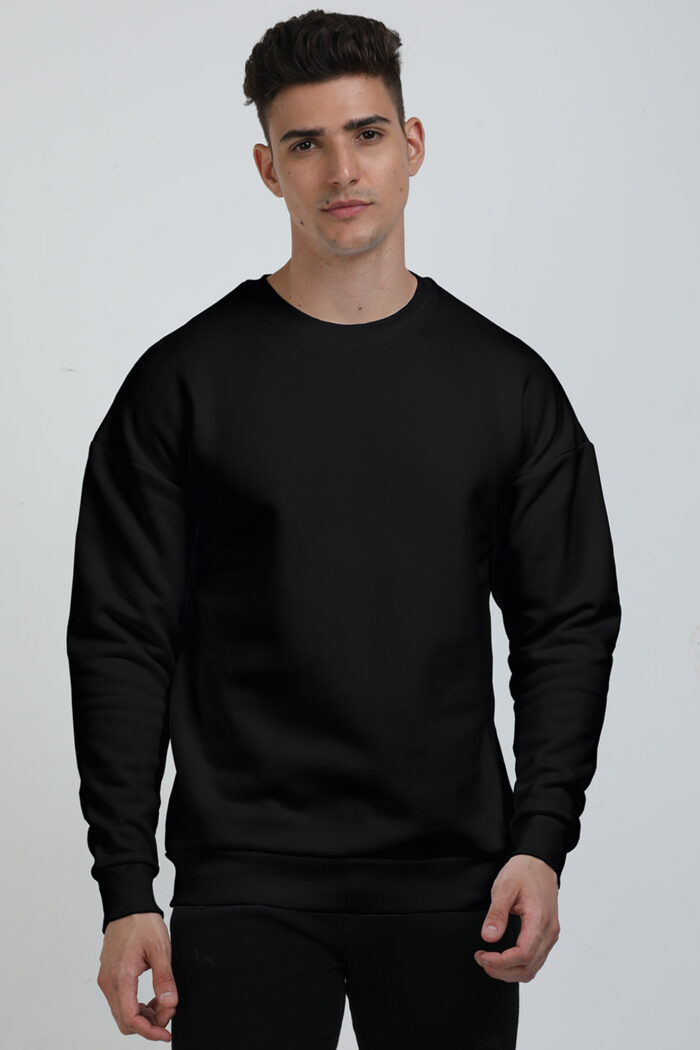 🖤 Stylish Unisex Black Oversized Sweatshirts | Sizes S to 3XL 🇮🇳