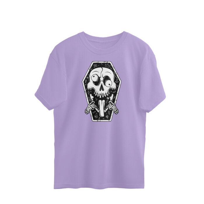 👻 Just Down with a Sickness 💀 Oversized Printed T-Shirt: Spooky, Halloween, Horror Design
